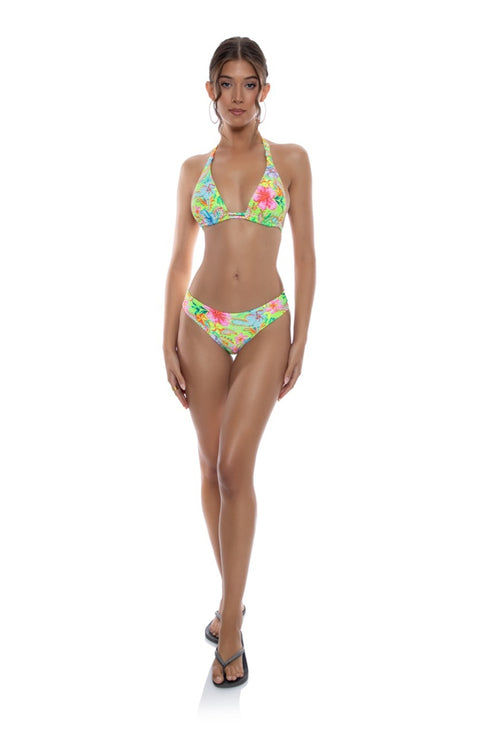 Luli Fama Hibiscus Dream Seamless Full Ruched Back Bottom